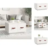 vidaXL Table basse blanche 60x53x35 cm pin massif - Tables basses