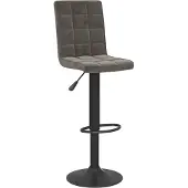 Syfax Tabouret de bar Gris foncé Velours