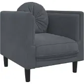 vidaXL Fauteuil avec coussin gris foncé velours