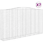 vidaXL Gabions avec arc surélevé 7 pcs. 400x50x220/240cm Fer galvanisé