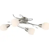 Globo Lighting Plafonnier en métal nickel mat, 4x E14