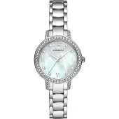 Giorgio Armani Montre à affichage analogique argent / blanc perle