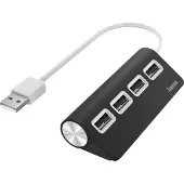 Hama Hub 1:4, USB 2.0, alimenté par le bus (noir)