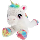 Otto Simon Peluche licorne blanche couchée 80 cm