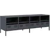 Syfax Meuble TV anthracite 135x39x43,5 cm acier laminé à froid