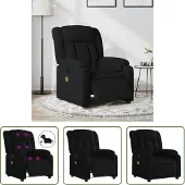 The Living Store Fauteuil de massage électrique noir tissu
