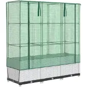 Syfax Jardinière surélevée avec housse aspect rotin 120x40x138 cm