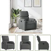 The Living Store Fauteuil relax gris foncé Tissu