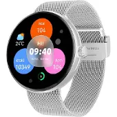 Forever Montre connectée pour femmes Forevive 5 SB-365 Argenté, IP68, Podomètre, Cardiofréquencemètre, Suivi du sommeil, Écran tactile, Bluetooth