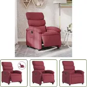 The Living Store Fauteuil relax électrique vin rouge Tissu