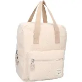 Kidzroom Sac à dos - Tissu Teddy Sac à dos pour enfants avec poche avant Beige