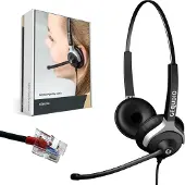 Gequdio WA9022 Headset 2-Ohr für Yealink,Snom,Grandstream mit Kabel