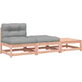 vidaXL Canapé de jardin sans accoudoirs avec coussins et tabourets