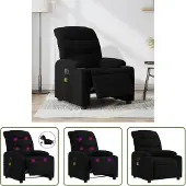 The Living Store Fauteuil de massage électrique noir tissu