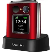 Bea fon Fold 10 LTE, boîtier pliable, SIM unique, 5,59 cm (2.2"), Bluetooth, 1000 mAh, noir, rouge