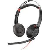 Plantronics Blackwire 5220 - Casque - Arceau - Appels et musique - noir - rouge - binaural - unité de contrôle SCR