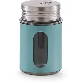 Zeller Pot à épices en verre, diamètre 7 x 11,5 cm, bleu,
