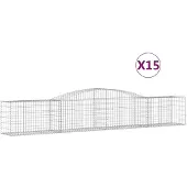 vidaXL Gabions avec arc surélevé 15 pcs. 400x50x60/80cm Fer galvanisé