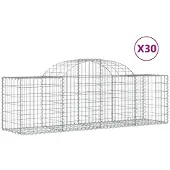 vidaXL Gabions avec arc surélevé 30 pcs. 200x50x60/80 cm Fer galvanisé