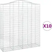 vidaXL Gabions avec arc surélevé 10pcs 200x50x220/240cm Fer galvanisé
