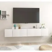 Sonstiges Meubles TV suspendus 3 pcs Blanc 60x30x30 cm