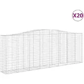 vidaXL Gabions avec arc surélevé 20 pcs 400x50x140/160cm Fer galvanisé