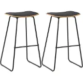 Syfax Tabourets de bar lot de 2 noir similicuir