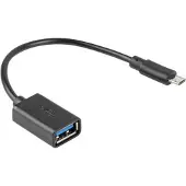 Lanberg Adaptateur otg usb micro(m) 2.0 vers usb-a(h) 15 cm noir