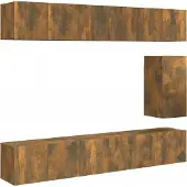 Syfax Ensemble de meubles TV 7 pcs Chêne fumé Bois d'ingénierie
