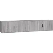 vidaXL Armoires murales TV 2 pcs. Gris Sonoma 100x34,5x40 cm