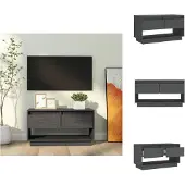 vidaXL Armoire TV Gris 74x34x40 cm Pin massif - Meubles TV