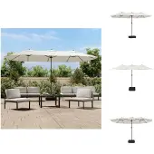 vidaXL Double parasol blanc sable 449x245 cm - Parasols & ombrelles