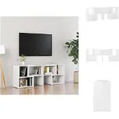 vidaXL Armoire TV Blanc brillant 104x30x52cm Bois composite - Meuble TV