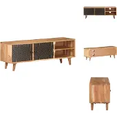 vidaXL Armoire TV 115x30x39 cm Bois massif Acacia - Meuble TV