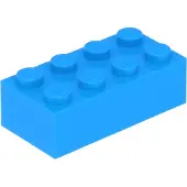 LEGO brique 2x4 3001 - 10 pièces bleu azur foncé