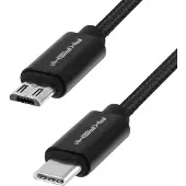 Altadif ALTCABLTCMUSBLK, 1 mètre, USB-C, Micro-USB A, Noir