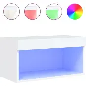vidaXL Armoire TV avec lampes LED blanc 60x30x30 cm
