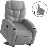 Syfax Fauteuil inclinable Gris clair Tissu