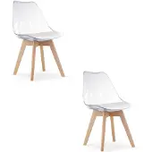 Leobert MARK chaise - transparent / pieds naturels x 2