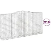 vidaXL Gabions avec arc surélevé 10pcs. 400x50x200/220cm Fer galvanisé