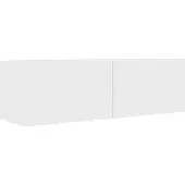 Syfax Meuble TV Blanc 100x30x30 cm Bois d’ingénierie