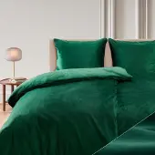 Blumtal literie 135x200 & 80x80cm Cashmere-Touch peluche en vert foncé