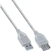 InLine 34605 Rallonge USB 2.0, prise mâle / prise femelle, type A, transparent, 5m