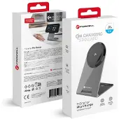Forcell F-ENERGY Flip Charge Qi2 Chargeur à induction 15W compatible avec MagSafe argenté