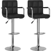 vidaXL Tabouret de bar 2 pcs. noir similicuir