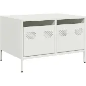 Syfax Meuble TV blanc 68x50x43,5 cm acier laminé à froid