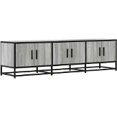 Syfax Meuble TV sonoma gris 150x35x41 cm bois d'ingénierie et métal