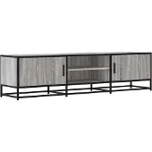 Syfax Meuble TV sonoma gris 160x35x41 cm bois d'ingénierie et métal