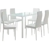 Vicco Ensemble de table à manger Grand Blanc 120x75cm avec 6 chaises, Model 51842