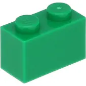 LEGO 100 pièces , pièce c. 3004 en vert (Green)